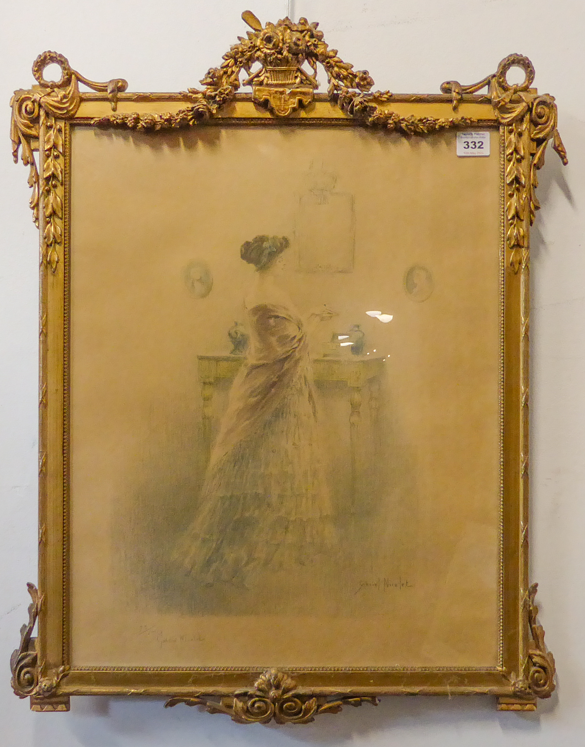 After GABRIEL NICOLET (1856-1921) - 'Young Woman Standing Before a Mirror', limited edition (29 of