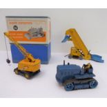 Three Dinky Supertoys: 1. a boxed Blaw Knox Bulldozer (decapitated driver and blade missing) 2. a
