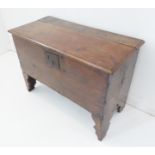 A late 17th/early 18th century boarded oak chest of small proportions : the two-plank thumbnail