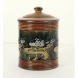 A circa 1910 Royal Doulton biscuit or tobacco jar in high Art Nouveau style