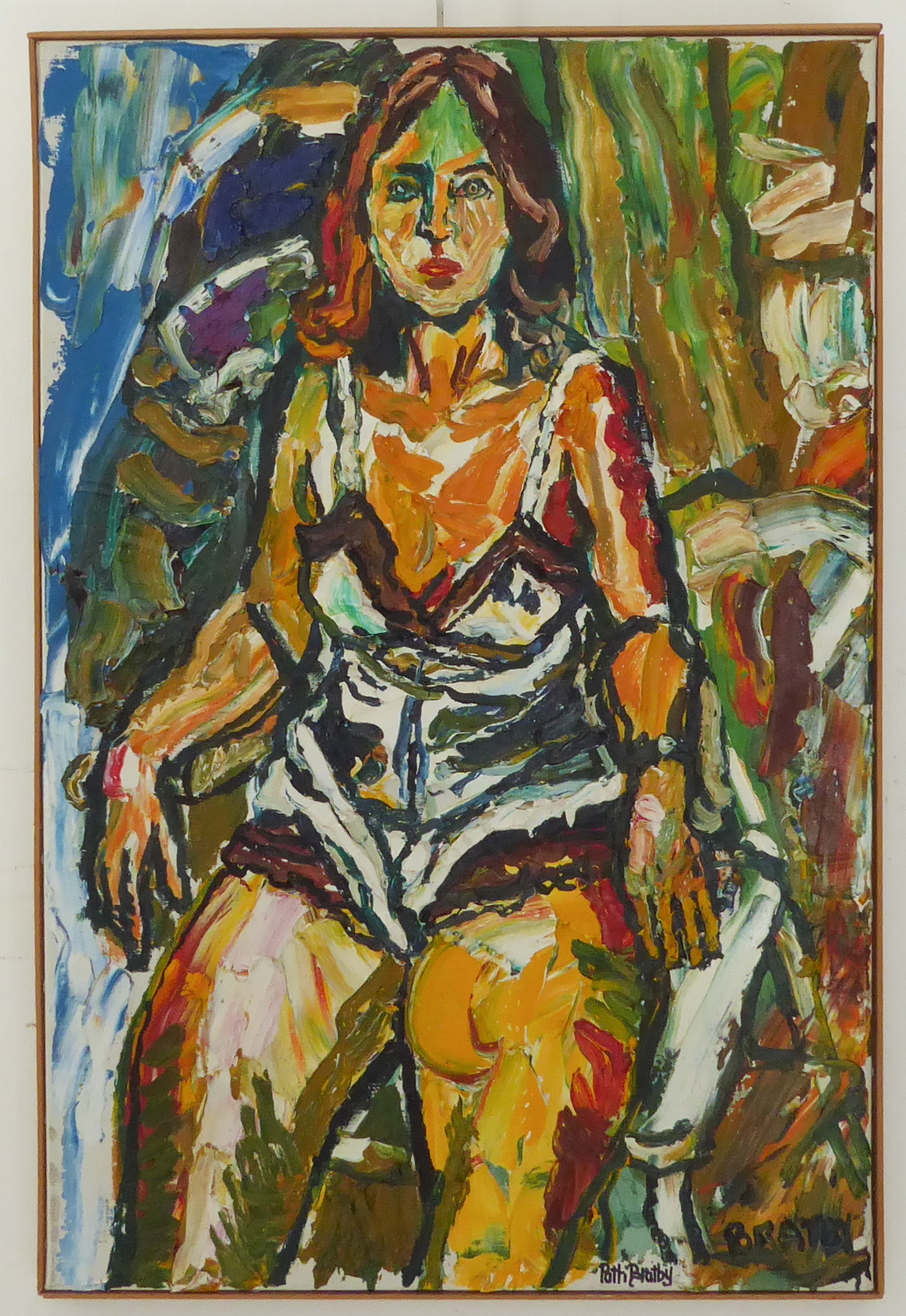 **JOHN RANDELL BRATBY R.A. (British, 1922-1992) - 'Patti Bratby', thickly applied impasto oil on