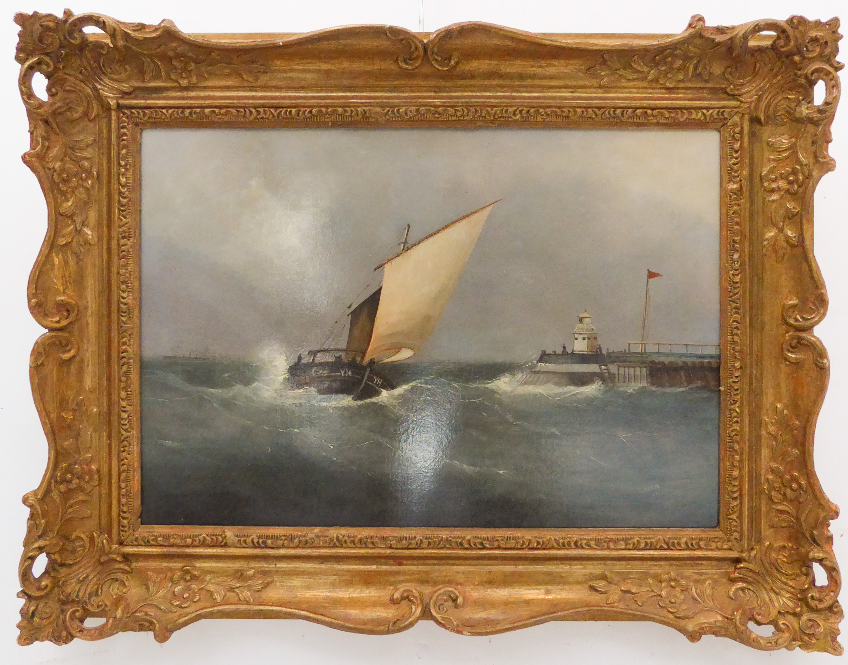 C. HART, 19th century English School - ‘A Fishing Boat out of Yarmouth off a Jetty’, signed and - Image 5 of 8