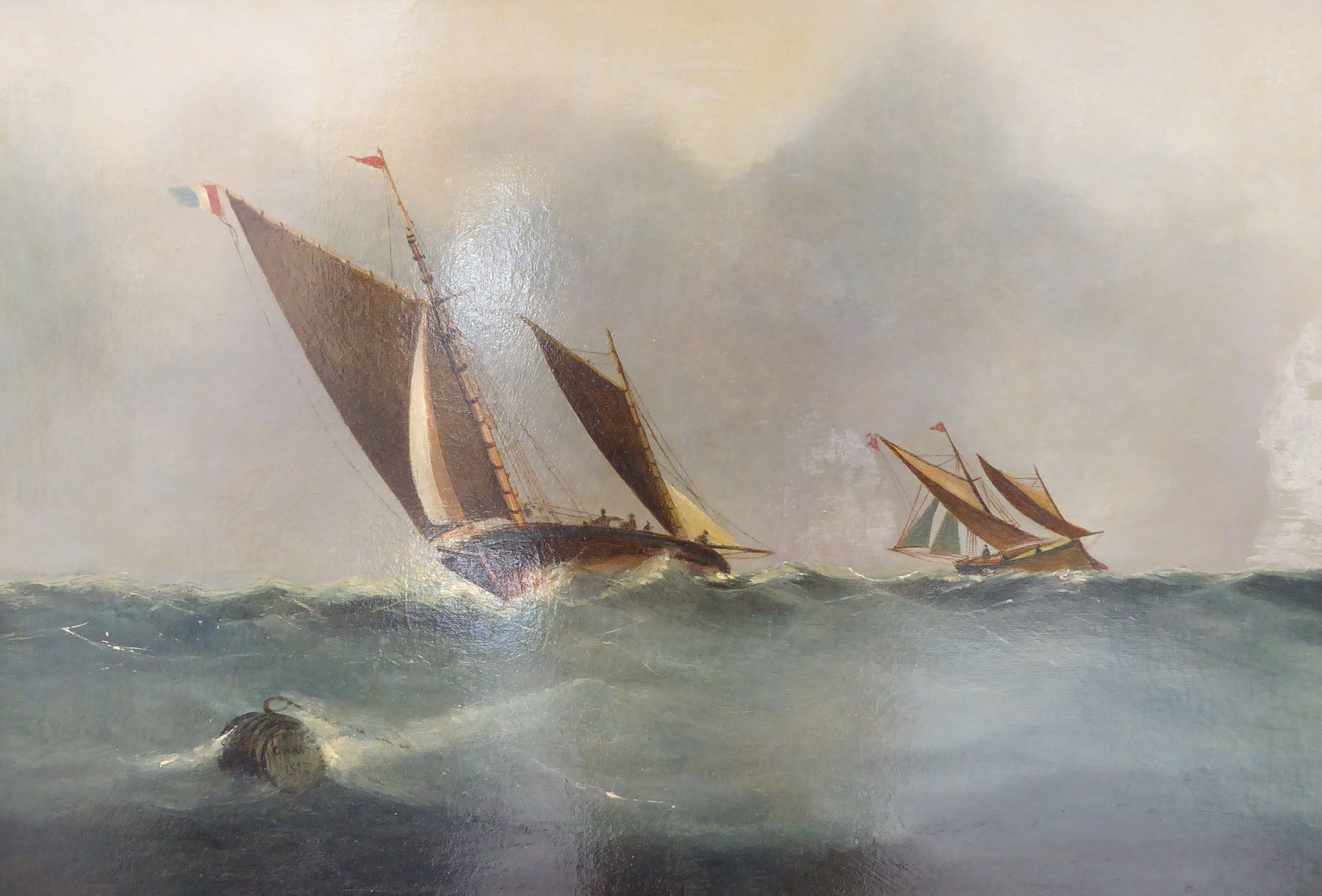 C. HART, 19th century English School - ‘A Fishing Boat out of Yarmouth off a Jetty’, signed and - Image 3 of 8