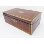 A late 18th century Thomas Handford mahogany campaign writing-box. Brass mounted and with inset