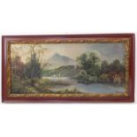 BECKER - 19th century Continental School - ‘An extensive mountainous lake landscape’, oil on