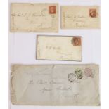 Four Victoria covers addressed to Rev. S.J. Butler, Vicar of  Penrith. One in the hand of William