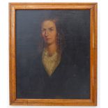 Early 19th century English School - ‘Portrait of Lady’; half length and wearing a white lace