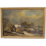 WILLIAM STONE (1842-1913) - 'Henwood Mill, near Solihull, Winter Time', oil on canvas, signed