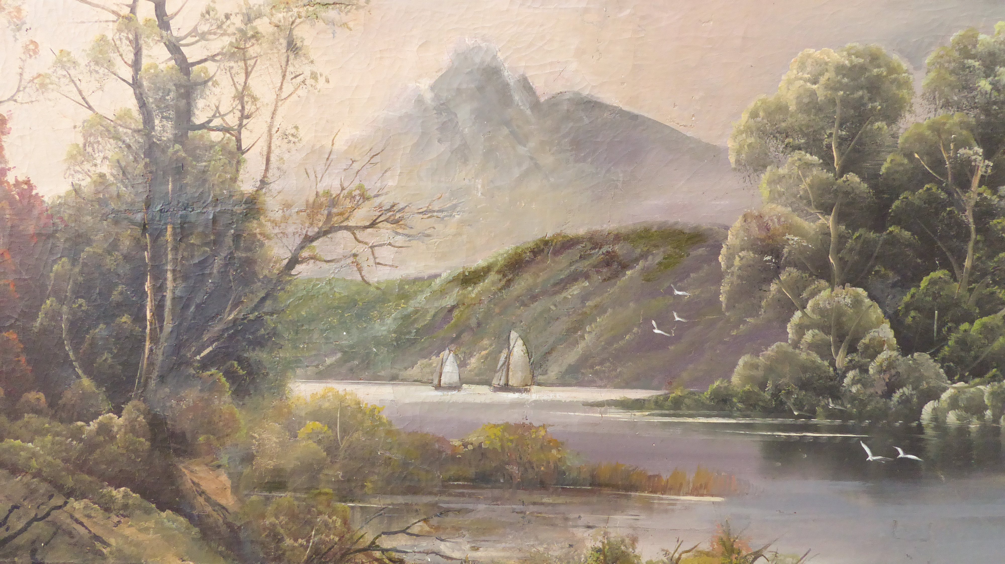 BECKER - 19th century Continental School - ‘An extensive mountainous lake landscape’, oil on - Image 2 of 4