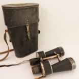 A cased pair of Ernst Leitz (Wetzlar) 7 x 50 Kriegsmarine binoculars with the nameplate of '