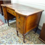 A late 19th century rosewood, boxwood-strung and marquetry desk of small proportions: the original