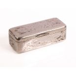 A 19th century Russian silver snuff box with gilt interior. Hallmarked .84 in Moscow by assay master