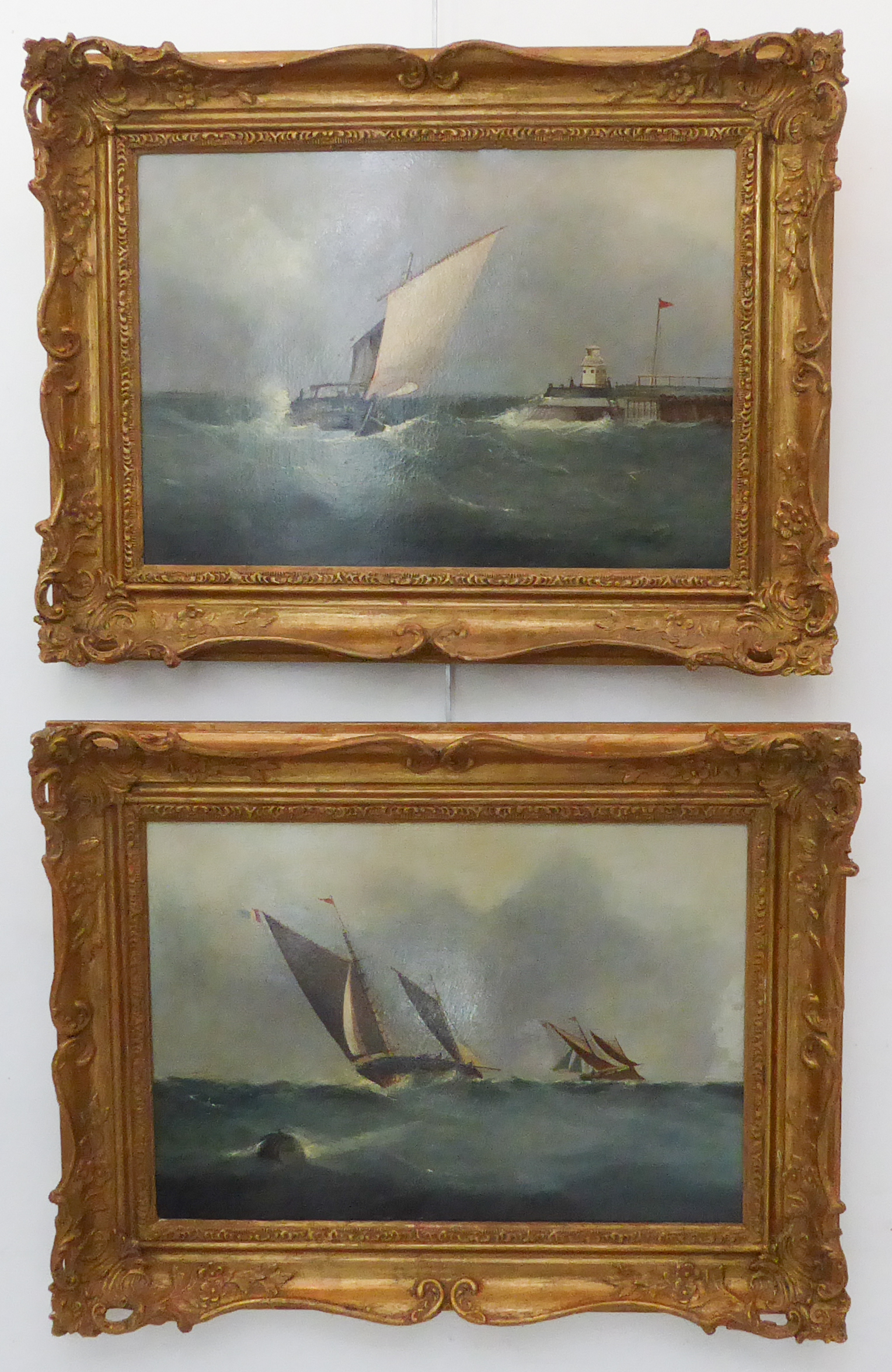 C. HART, 19th century English School - ‘A Fishing Boat out of Yarmouth off a Jetty’, signed and