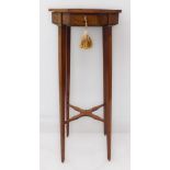 A fine late 19th to early 20th century octagonal mahogany and satinwood bijouterie table in the