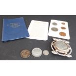 A mixed lot of coins comprising:  a 1741 Emmanuel Pinto (Order of Malta) silver 2 scudi piece