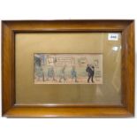 An early 20th century satirical watercolour, 'Partners for the Character Dance' (9.5 x 22.5 cm),