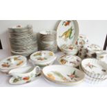 A Royal Worcester 'Evesham' dinner service comprising: 7 x 26.5 cm,12 x 25.5 cm,10 x 21 cm and 14