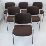 A set of six early 1970s Castelli DSC106 stacking chairs designed by Giancarlo Piretti in 1965;