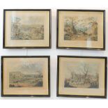 A set of four mid-19th century hunting prints from the 'Surry Views' series: 'Drawing Cover', 'The