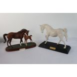 A Beswick model of a grey horse 'Spirit of Freedom' (restored) and another model (possibly Royal