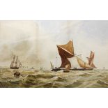 Unsigned 19th century maritime watercolour (33.5 x 52 cm). (Frame size 57 x 72 cm)