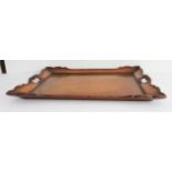 An 18th century style (reproduction) two-handled walnut serving tray (63.5 x 47.5 cm).