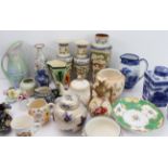 An interesting selection of 24 pieces to include: a Myott Son & Co pottery jug in High Art Deco