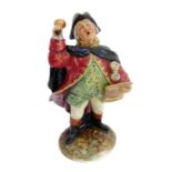 A circa 1952 Royal Doulton figure, 'Town Crier' (HN 2119). (21.5 cm high). (Restored)