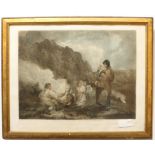 A gilt-framed and glazed hand-coloured 18th century mezzotint after George Morland 'The Fern