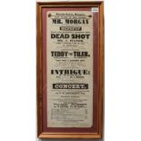 An original Theatre Royal Margate 19th century advertising poster for 'Dead Shot', 'Teddy Tiler' and