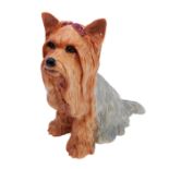 A large fireside-style Beswick model of a Yorkshire Terrier (25.5 cm). (Restored)