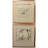 After GEORGE VERNON STOKES (1873-1954) - a pair of colour etchings: 'Golden Labrador' (66 of 75) and