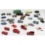 An assortment of unboxed Matchbox die-cast models to include army vehicles and a BP bus, together