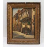 FLORENCE WESTON (1868-1942) -  'The Tinsmith's Shop', oil on canvas signed lower left ( 41 x 30.5