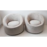 A good pair of modern upholstered revolving tub chairs (each approx. 82cm wide x 70cm highest) (