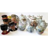 Eleven collector's teapots and seven miniature character jugs. The Victoria & Albert Museum