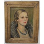 HAL WOOLF (1902-1964) - Henrietta 'Joan' Edgar, portrait in oil, signed and dated '22 top right (