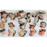 Twenty-two Royal Doulton character jugs (3 large and 19 small). 3 large: Granny (D5521), Uncle Tom