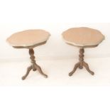 A pair of modern painted wood tripod occasional tables (53.5 cm wide x 57 cm high)