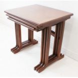 A nest of three modern mahogany crossbanded occasional tables (the largest LWH 53.5 x 46 x 51.5 cm)