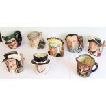 Eight Royal Doulton character jugs: Devil & Saint (mid-20th century); Aramis (D6441); Athos (D6439);