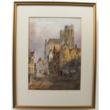 A late 19th century watercolour, 'Abbeville' - titled lower left and indistinctly signed lower right