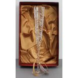 A large and unusual Royal Brierley limited edition (345 of 2,000) Millennium glass of elongated