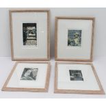 ANTHONY R DAWSON RE (British, 20th century): a limed-oak framed and glazed set of four limited