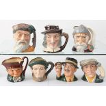 Seven Royal Doulton character jugs: Auld Mac (D.5823); Don Quixote (D.6455); Izaak Walton (D