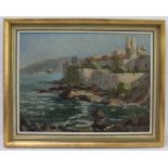 SIMPSON ROBINSON ?? - 'Old Roman Fort at La Napoule, Cannes', oil on artist's board, titled and