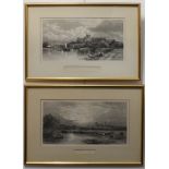 After EDWARD DUNCAN: two 19th century engravings, 'Windsor Castle' and 'Warwick Castle', 22 x 42.