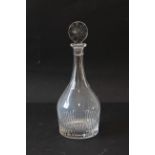 An early 19th century style clear-glass mallet-shaped magnum decanter and stopper; the target