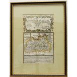 An early 18th century hand-coloured double-sided map engraving, 'The Road from London to