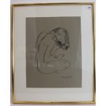 Seated female nude - graphite, indistinctly signed and dated lower right Will ????ly '81 (43 x 33.